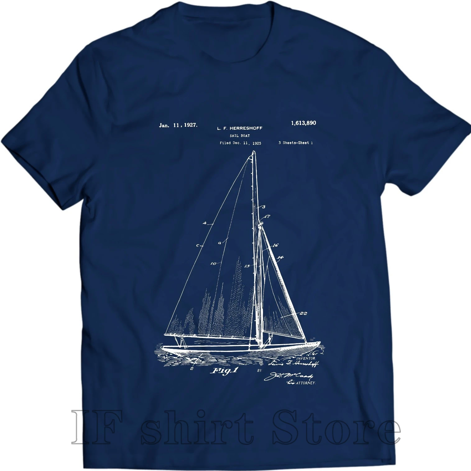 Herreshoff Sailboat Patent 1881 T-Shirt Mens Gift Idea Sailing Tee Holiday Gift Christmas Birthday Present
Herreshoff Sailboat Patent 1881 T-Shirt Mens Gift Idea Sailing Tee Holiday Gift Christmas Birthday Present