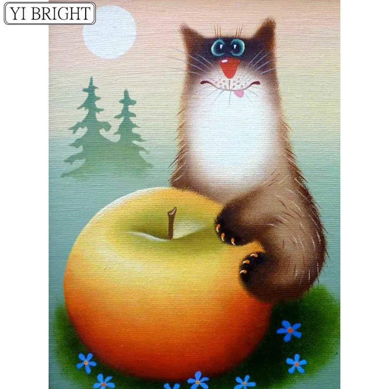 5D DIY Full Square Diamond Painting Cross Stitch Cat holding an apple 3D Diamond Embroidery Rhinestone Mosaic Home Decoration
5D DIY Full Square Diamond Painting Cross Stitch Cat holding an apple 3D Diamond Embroidery Rhinestone Mosaic Home Decoration