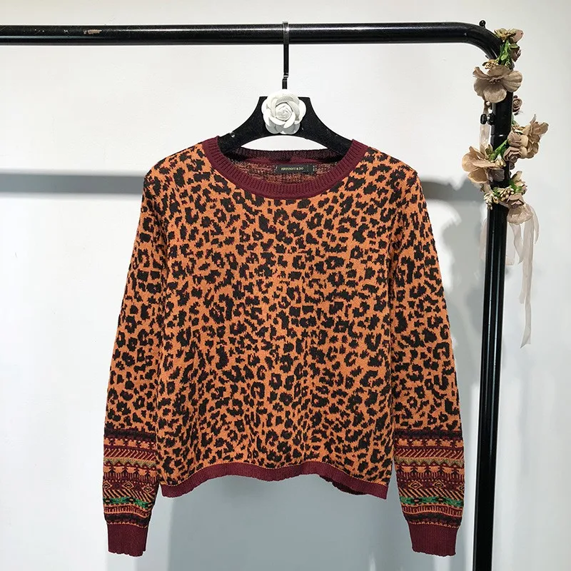 Womens Fashion Leopard Pattern Short Pullovers Ladies Sexy Harajuku Long Sleeve Knitted Sweater Cropped Tops 2019 Spring SW176
Womens Fashion Leopard Pattern Short Pullovers Ladies Sexy Harajuku Long Sleeve Knitted Sweater Cropped Tops 2019 Spring SW176