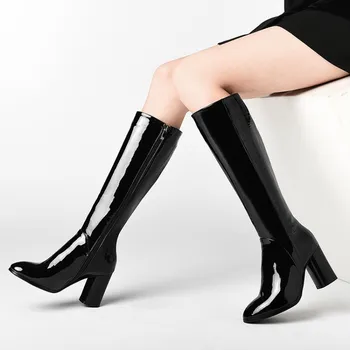 2019 new thigh high boots women winter boots thick high heel patent leather riding boots womens knee high boots plus size 33-45
2019 new thigh high boots women winter boots thick high heel patent leather riding boots womens knee high boots plus size 33-45