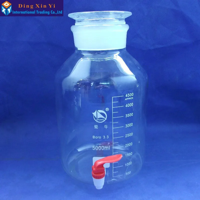 5000ml 1pc/lot aspirator bottle with ground-in Plastic stopper and stopcock Glass bottle for serving wine or water
5000ml 1pc/lot aspirator bottle with ground-in Plastic stopper and stopcock Glass bottle for serving wine or water