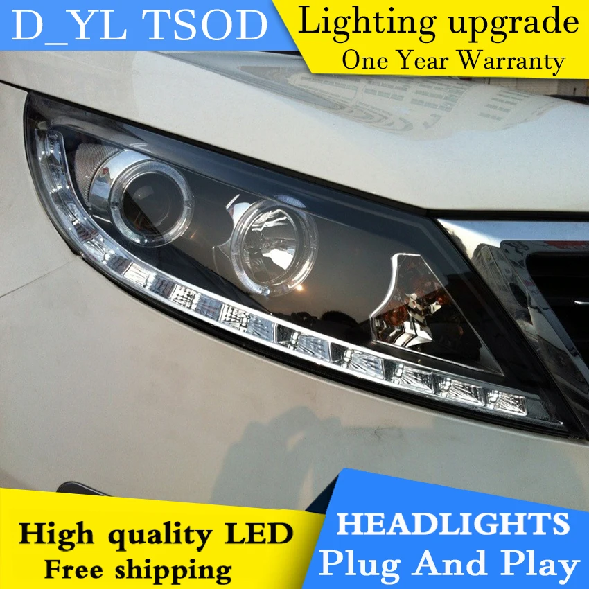 Car styling for Kia Sport LED Headlights 2011-2014 Headlamp assembly Turn lights DRL lens H7 HID xenon bi xenon lens Accessories
Car styling for Kia Sport LED Headlights 2011-2014 Headlamp assembly Turn lights DRL lens H7 HID xenon bi xenon lens Accessories