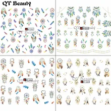 QT Schoonheid Kant/Bloem/Dromenvanger Patroon water Nail Art Transfer Sticker Polish Watermerk Nail Sticker & Decals QA1261-1264(China)
