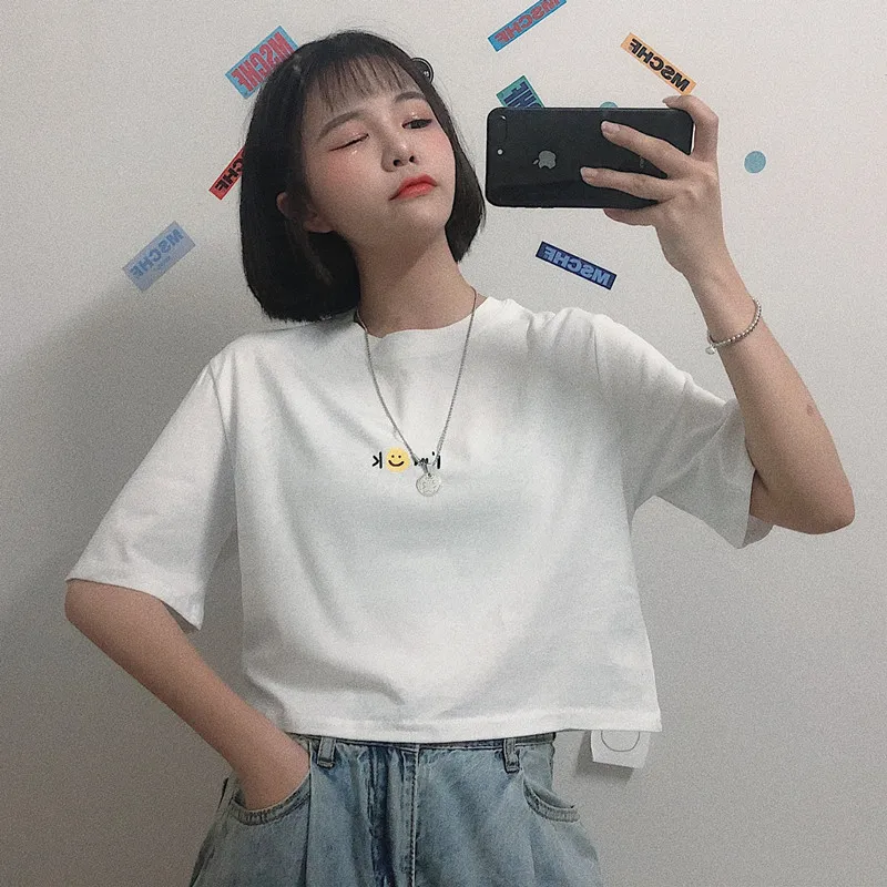 Women's Tshirts Lovely Kawaii Ulzzang Casual Loose Letter Short Sleeve T-shirt Female Sweet Harajuku Punk Tunic For Women
Women's Tshirts Lovely Kawaii Ulzzang Casual Loose Letter Short Sleeve T-shirt Female Sweet Harajuku Punk Tunic For Women