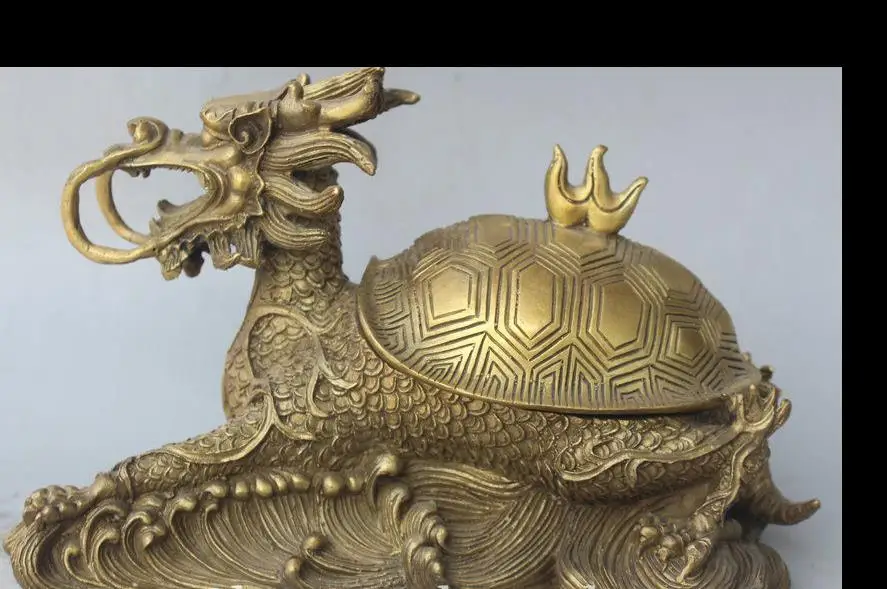 6181<<<10" China Chinese Folk Brass Dragon tortoise Turtle Statue Incense Burner Censer
6181<<<10" China Chinese Folk Brass Dragon tortoise Turtle Statue Incense Burner Censer