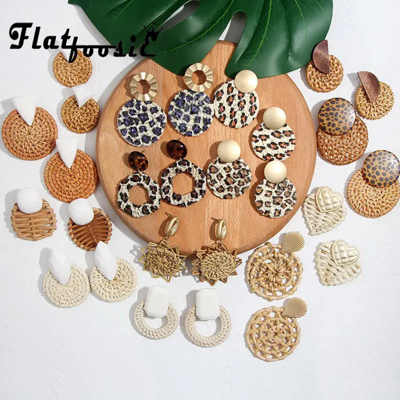 Flatfoosie Korean Version Handmade Wooden Straw Weave Rattan Vine Braid Drop Earrings Trendy Geometric Boho Earrings Accessories
Flatfoosie Korean Version Handmade Wooden Straw Weave Rattan Vine Braid Drop Earrings Trendy Geometric Boho Earrings Accessories