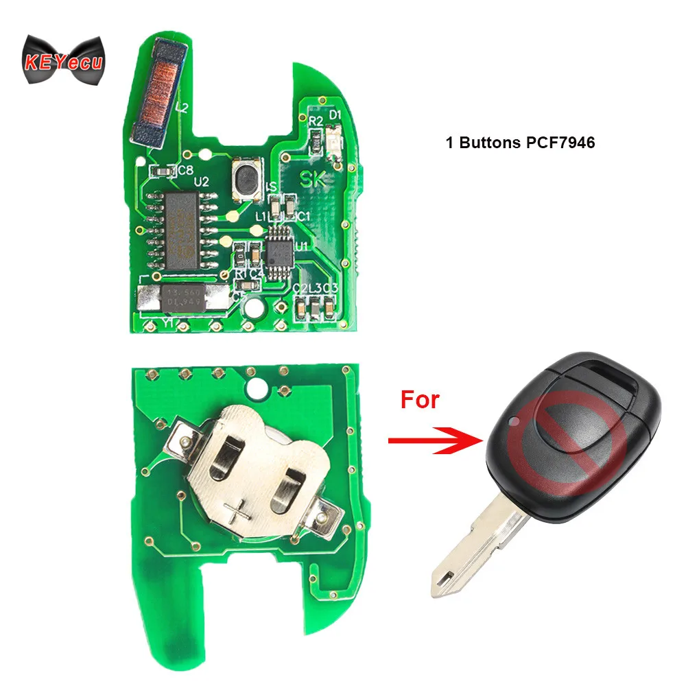Keyecu Keyless Entry Key Fob Clicker Transmitter Remote PCB Board for Renault Twingo Clio 1 Buttons PCF7946
Keyecu Keyless Entry Key Fob Clicker Transmitter Remote PCB Board for Renault Twingo Clio 1 Buttons PCF7946