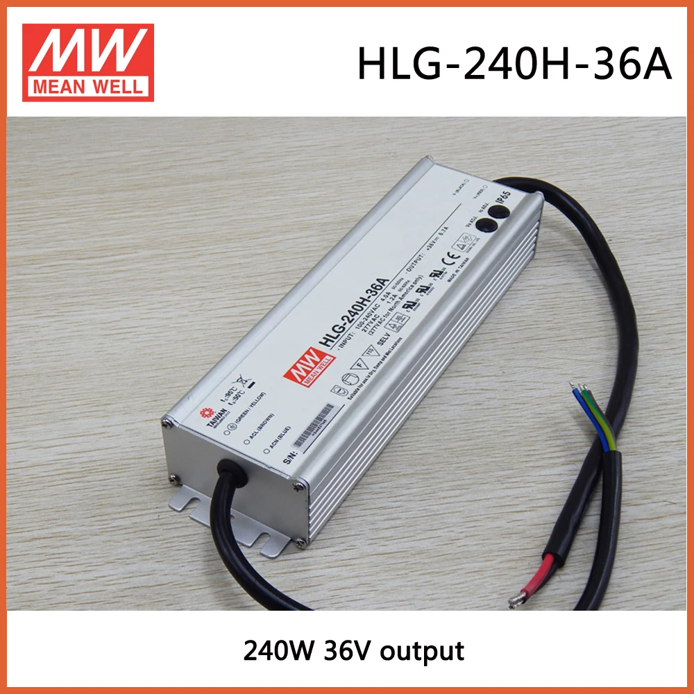 HLG-240H-36A Mean well 240W 36V6.7A 240W Single Output Switching waterproof Power Supply street light PFC
HLG-240H-36A Mean well 240W 36V6.7A 240W Single Output Switching waterproof Power Supply street light PFC