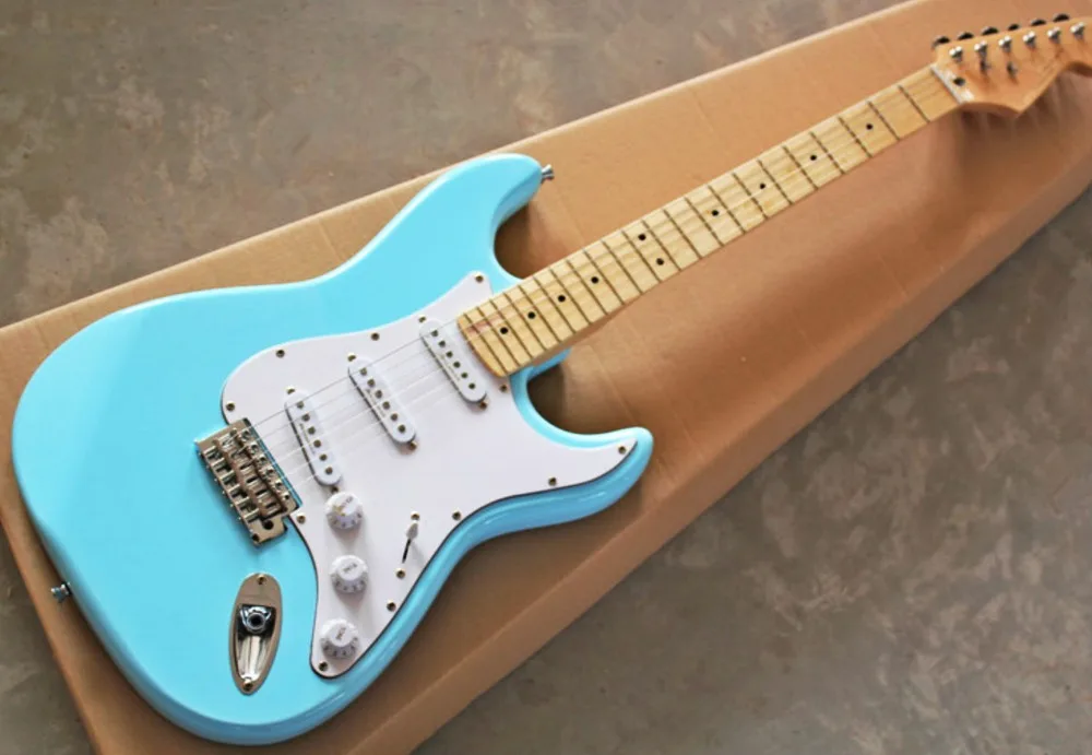 Top quality FDST-1066 sky blue color maple fretboard solid body Stratocaster electric guitar, Free shipping
Top quality FDST-1066 sky blue color maple fretboard solid body Stratocaster electric guitar, Free shipping