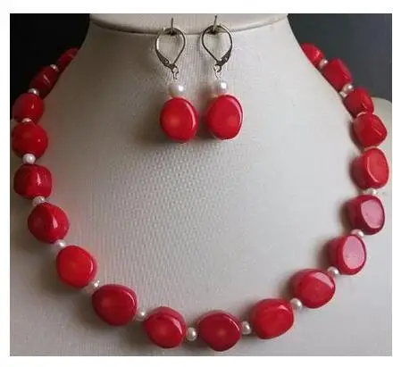 fashion fine Lovely 45cm 12-13MM Red Coral White Freshwater Pearl Necklace Earrings set women's jewelry 925 silver
fashion fine Lovely 45cm 12-13MM Red Coral White Freshwater Pearl Necklace Earrings set women's jewelry 925 silver