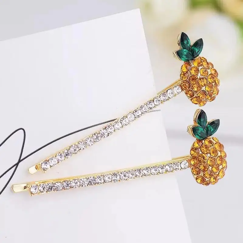 11 Creative cute rhinestone pineapple hairpin folder clip side clip girl fruit hair clip pearl top clip hair accessory
11 Creative cute rhinestone pineapple hairpin folder clip side clip girl fruit hair clip pearl top clip hair accessory