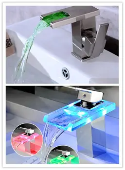 Bathroom basin waterfall faucet LED color changing kitchen sink faucet hot and cold illuminating temperature control
Bathroom basin waterfall faucet LED color changing kitchen sink faucet hot and cold illuminating temperature control