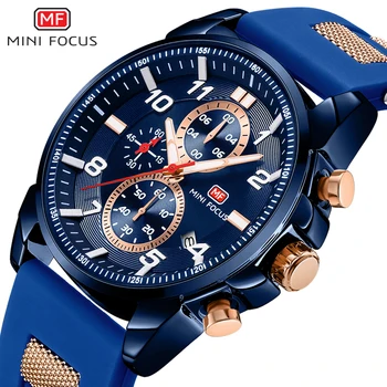 

MINIFOCUS Chronograph Military Sports Watch Men Top Luxury Brand Man Quartz Watches Silicone Strap Waterproof Gift Clock For Men