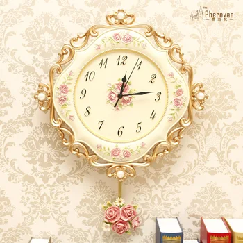 Large European style living room garden resin quartz clock mute fashion clock watch the sun movement special offer
Large European style living room garden resin quartz clock mute fashion clock watch the sun movement special offer