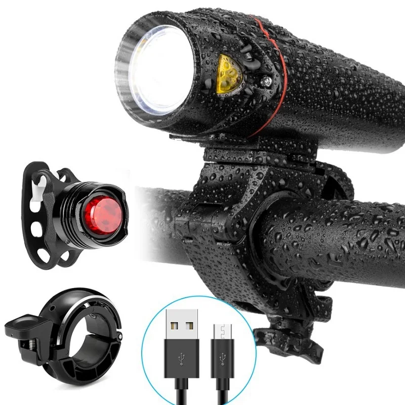 Bicycle Light USB Rechargeable Flashlight T6 LED Bike Light Cycling Lights Lamp Front Torch with Xlite100 Rear Taililghts
Bicycle Light USB Rechargeable Flashlight T6 LED Bike Light Cycling Lights Lamp Front Torch with Xlite100 Rear Taililghts
