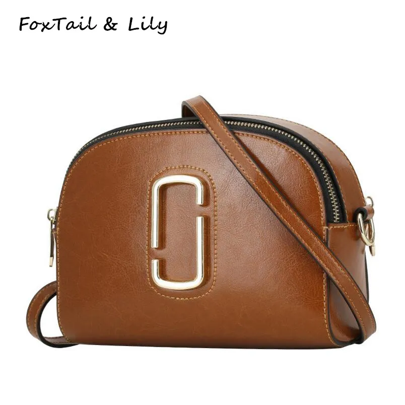 FoxTail & Lily Double Zipper Design Genuine Leather Fashion Crossbody Bag Luxury Metal Women Shoulder Messenger Bags Two Straps
FoxTail & Lily Double Zipper Design Genuine Leather Fashion Crossbody Bag Luxury Metal Women Shoulder Messenger Bags Two Straps