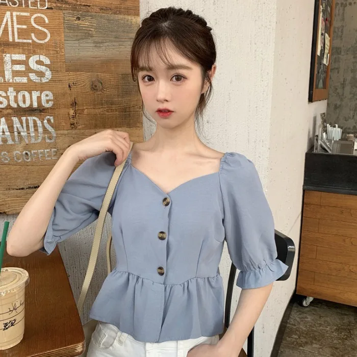 Machine Shirt Design Sense Super Fairy Summer 2019 Korean Sweet Girl Sense Lotus Leaf Edge Slender Short Sleeve Top
Machine Shirt Design Sense Super Fairy Summer 2019 Korean Sweet Girl Sense Lotus Leaf Edge Slender Short Sleeve Top