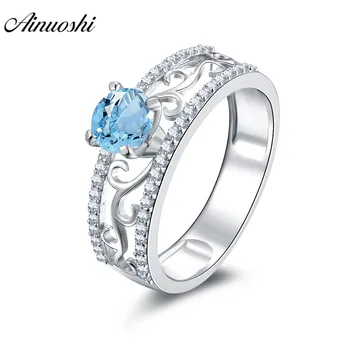 AINUOSHI Natural Blue Topaz Ring Engagement Wedding Ring Pure 925 Silver Gems Ring Jewelry 0.63ct Round Cut Flower-Hollow Ring
AINUOSHI Natural Blue Topaz Ring Engagement Wedding Ring Pure 925 Silver Gems Ring Jewelry 0.63ct Round Cut Flower-Hollow Ring