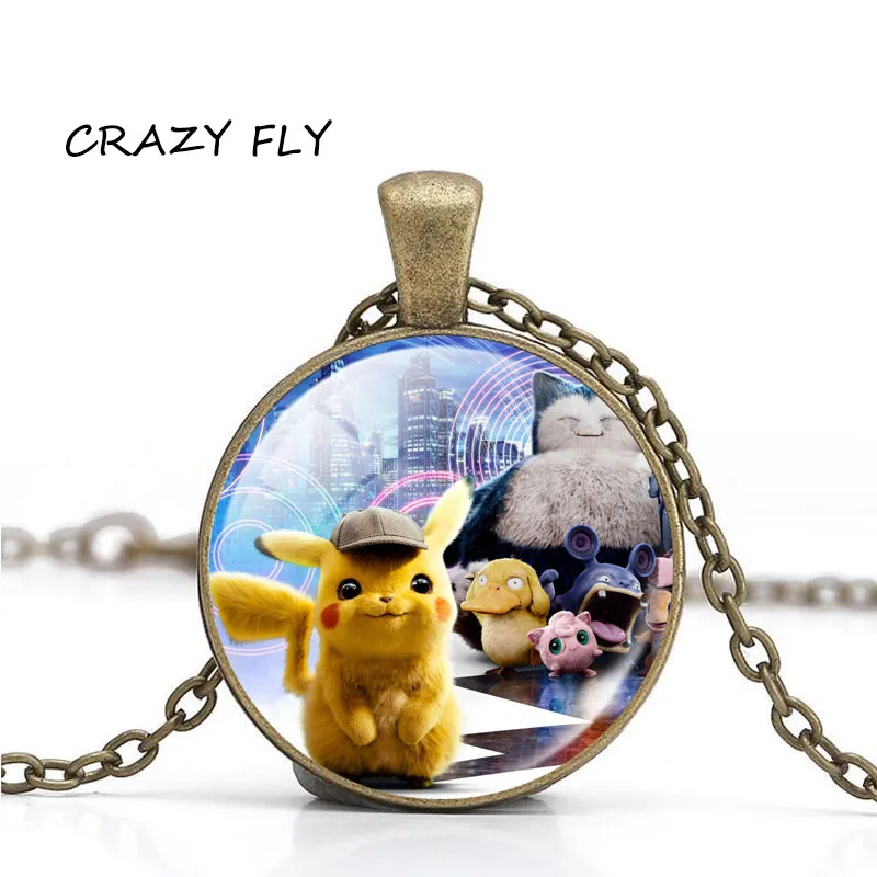 CRAZY FLY POKEMON Detective Pikachu Necklace Alloy Cabochon Glass Pendant Jewelry For Women
CRAZY FLY POKEMON Detective Pikachu Necklace Alloy Cabochon Glass Pendant Jewelry For Women