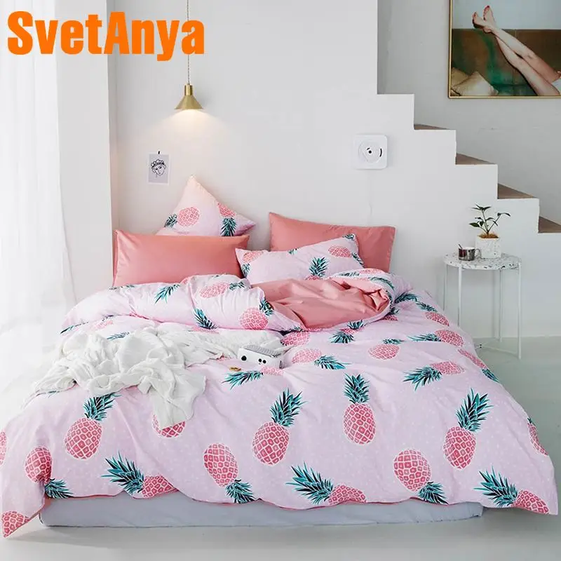 Svetanya 2019 Pineapple Bedlinen (Bedsheet Pillowcase Duvet Cover) 100% Cotton Twin Double Queen King Size Bedding Sets pink
Svetanya 2019 Pineapple Bedlinen (Bedsheet Pillowcase Duvet Cover) 100% Cotton Twin Double Queen King Size Bedding Sets pink