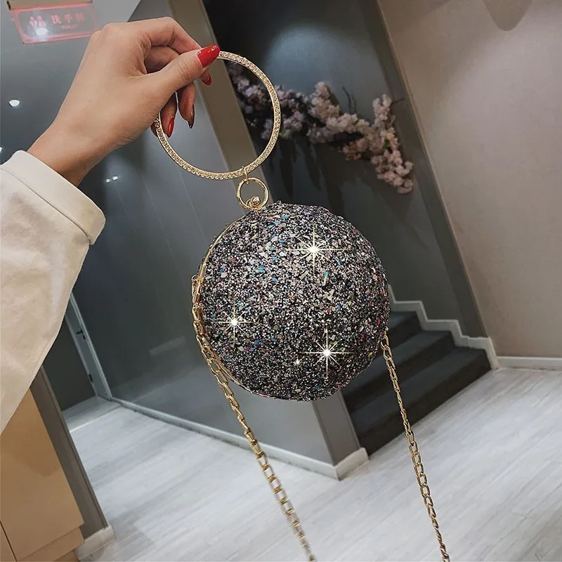 Fashion Circle Round Bag Sequins Evening Bag Wedding Party Purse Sac Luxury Diamond Shoulder Crossbody Bag For Women 2019
Fashion Circle Round Bag Sequins Evening Bag Wedding Party Purse Sac Luxury Diamond Shoulder Crossbody Bag For Women 2019