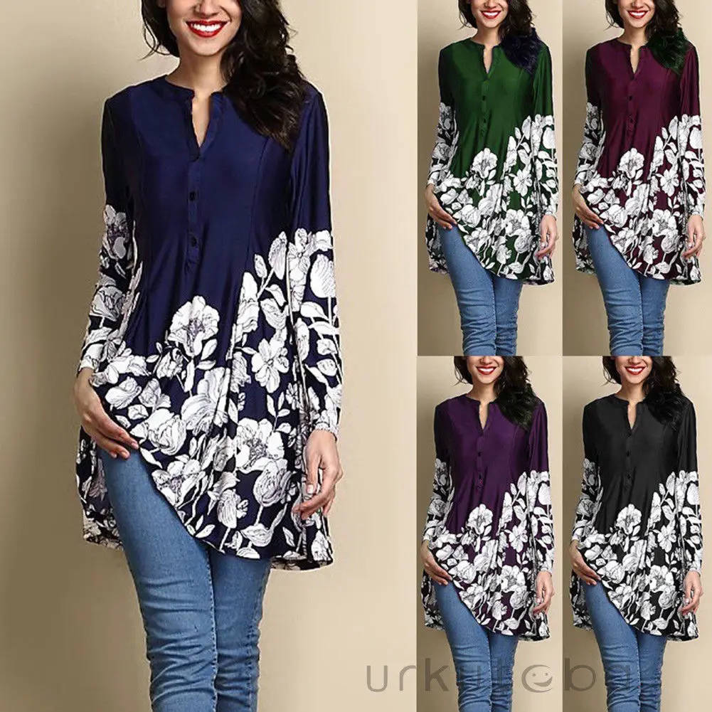 Fashion Casual Women Ladies Blouses Pintuck Front Button Up Neck Floral Print Long Sleeve Loose Tops Plus Size Black Green
Fashion Casual Women Ladies Blouses Pintuck Front Button Up Neck Floral Print Long Sleeve Loose Tops Plus Size Black Green