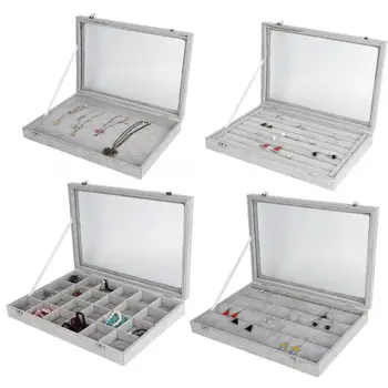 High Quality Jewelry Storage Box Necklace Earrings Bracelet Display Tray Holder Organizer with Transparent glass cover Gift j
High Quality Jewelry Storage Box Necklace Earrings Bracelet Display Tray Holder Organizer with Transparent glass cover Gift j