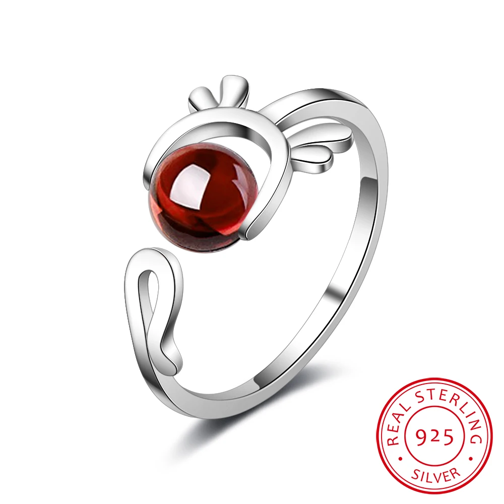 925 Sterling Silver Cute Deer Strewberry Crystal Bead Finger Rings For Women Adjustable Size Sterling Silver Fine Jewelry
925 Sterling Silver Cute Deer Strewberry Crystal Bead Finger Rings For Women Adjustable Size Sterling Silver Fine Jewelry