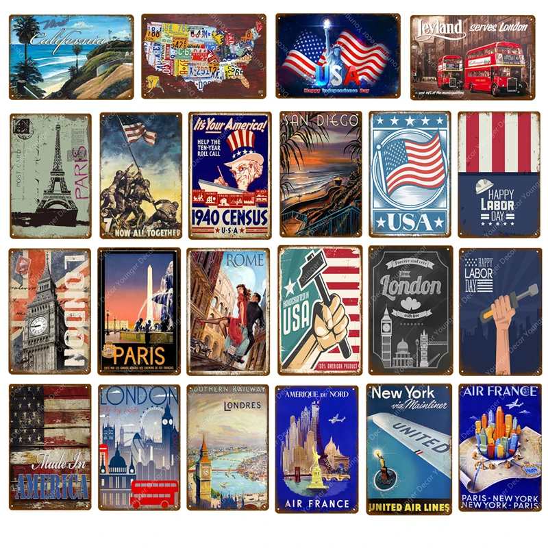 The USA Map Poster London Paris Rome Metal Signs Country Plaque For Pub Bar Club Cafe Room Home Decoration Wall Stickers
The USA Map Poster London Paris Rome Metal Signs Country Plaque For Pub Bar Club Cafe Room Home Decoration Wall Stickers