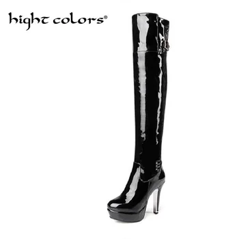 Sexy Womens Platform high-heeled over-the-knee japanned leather tall boots plus size wedding shoes steel pipe dance boots 48
Sexy Womens Platform high-heeled over-the-knee japanned leather tall boots plus size wedding shoes steel pipe dance boots 48