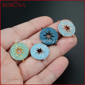 BOROSA Mix Colors Handcrafted Round Connectors for Bracelet, CZ Cubic Zirconia Crystal Micro Pave Round Star Connector WX331
BOROSA Mix Colors Handcrafted Round Connectors for Bracelet, CZ Cubic Zirconia Crystal Micro Pave Round Star Connector WX331