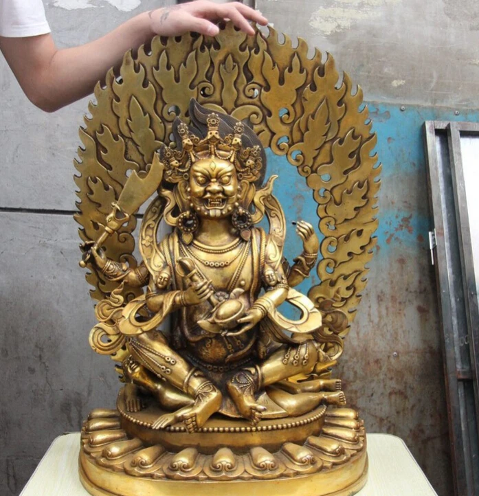150624 S1989 Tibet Temple Bronze Copper Gild Four Arm hand Setrap Chen Mahakala Buddha Statue
150624 S1989 Tibet Temple Bronze Copper Gild Four Arm hand Setrap Chen Mahakala Buddha Statue