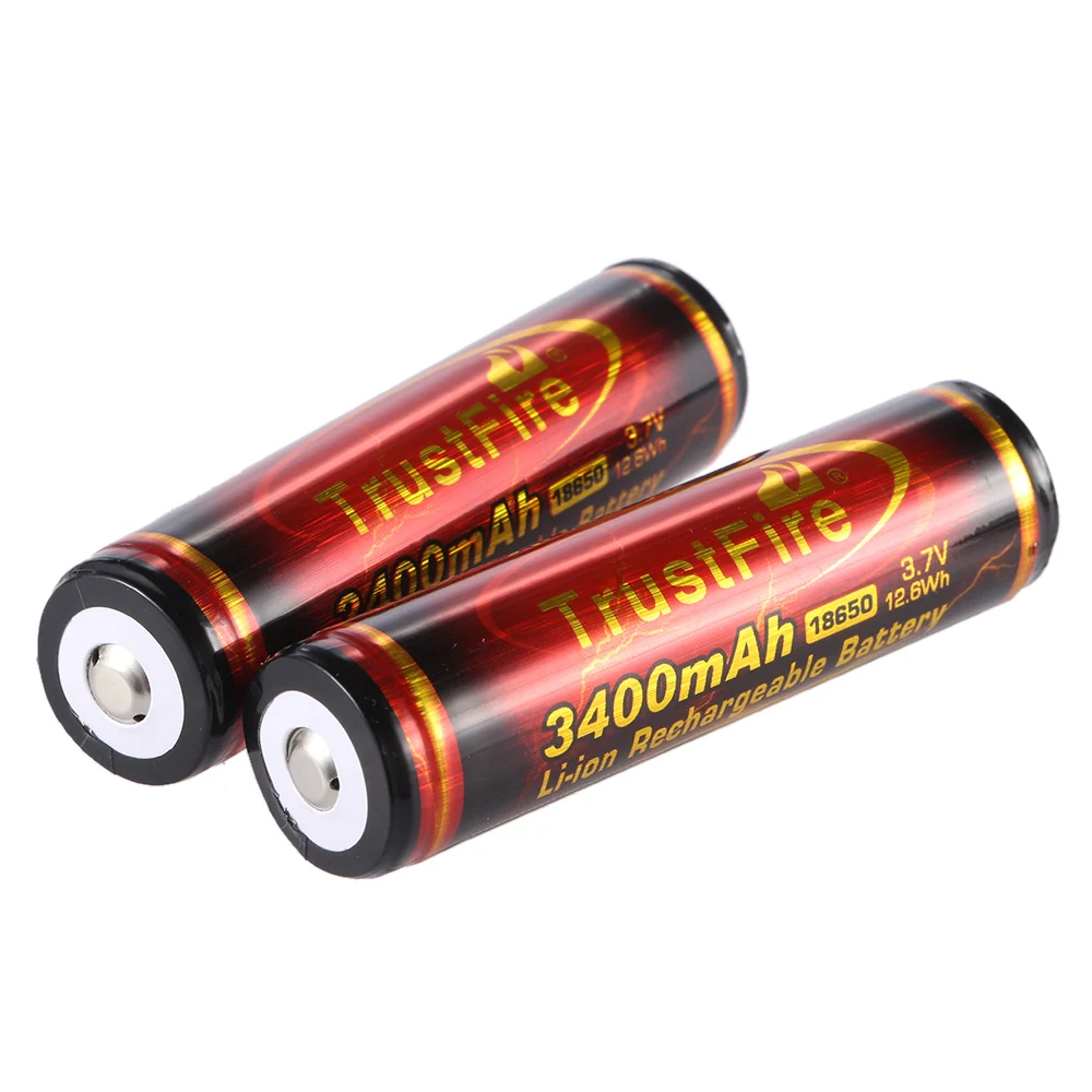 10pcs/lot TrustFire Protected 18650 3.7V 3400mAh Li-ion Battery Rechargeable Batteries with PCB For LED Flashlight Headlamp
10pcs/lot TrustFire Protected 18650 3.7V 3400mAh Li-ion Battery Rechargeable Batteries with PCB For LED Flashlight Headlamp