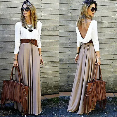Backless Low Cut Women Autumn Dress Long Sleeve Women Sexy Summer Dress Boho Maxi Long Party Vestidos Dresses Khaki S-XL
Backless Low Cut Women Autumn Dress Long Sleeve Women Sexy Summer Dress Boho Maxi Long Party Vestidos Dresses Khaki S-XL