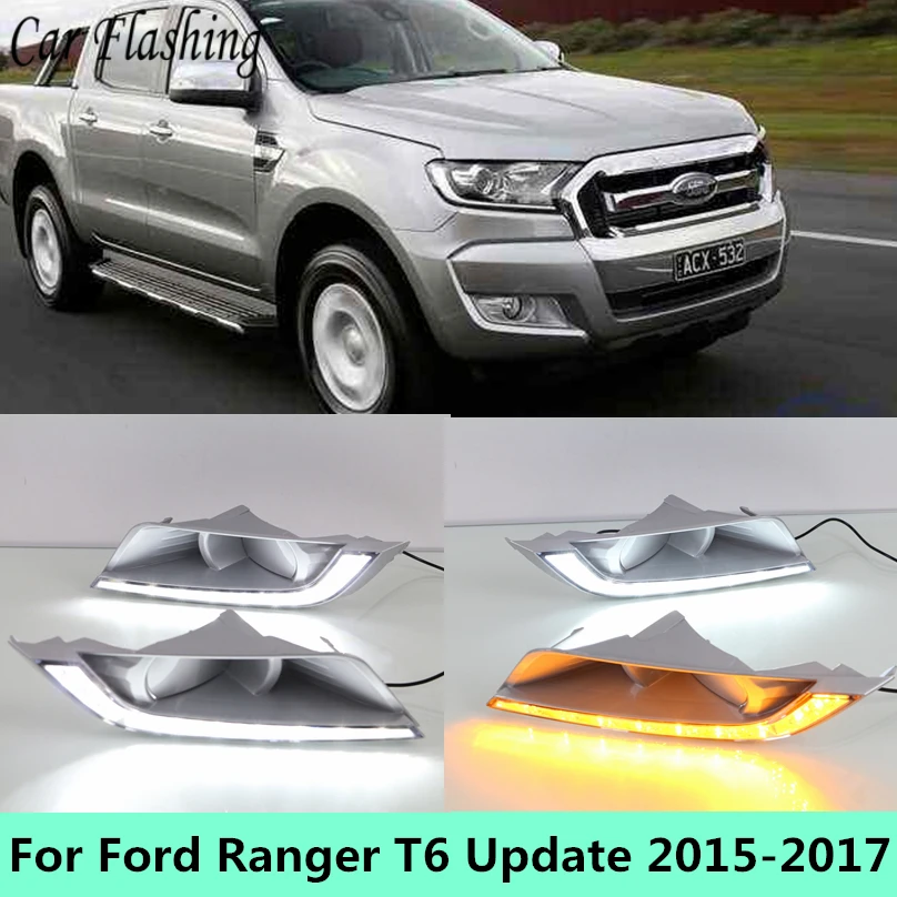 Car Flashing 2pcs For Ford Ranger T6 Update 2015 2016 2017 2018 LED DRL Daytime Running Light Daylight Fog Head yellow turn Lamp
Car Flashing 2pcs For Ford Ranger T6 Update 2015 2016 2017 2018 LED DRL Daytime Running Light Daylight Fog Head yellow turn Lamp