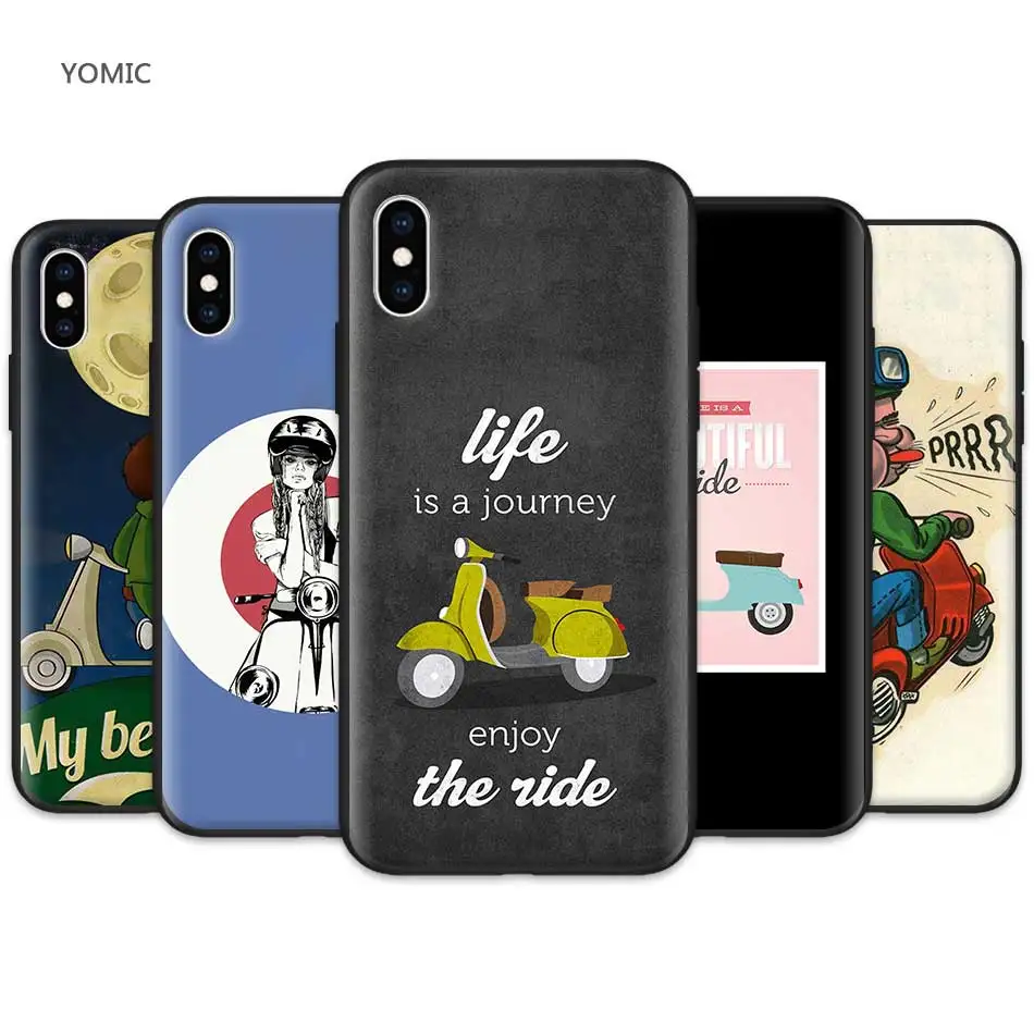 Mobile Phone Cover for Apple iPhone XR 7 8 6 6S Plus X XS MAX 5 5S SE Silicone Soft TPU Phone Case Cover Vespa Scooter Coque
Mobile Phone Cover for Apple iPhone XR 7 8 6 6S Plus X XS MAX 5 5S SE Silicone Soft TPU Phone Case Cover Vespa Scooter Coque