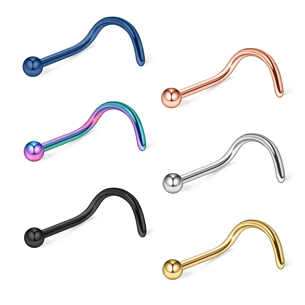 JFORYOU 22G 316L Surgical Steel Nose Stud Ring Twister Screws with 1.8mm Ball Top Piercing Jewelry 2-6PCS wholesale jewelry lots
JFORYOU 22G 316L Surgical Steel Nose Stud Ring Twister Screws with 1.8mm Ball Top Piercing Jewelry 2-6PCS wholesale jewelry lots