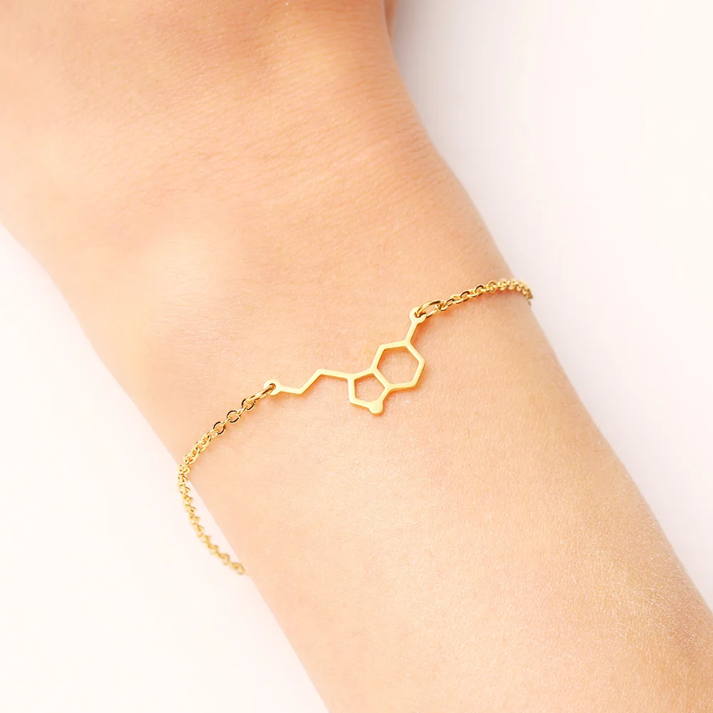 DOTIFI Stainless Steel Bracelet For Women Gold And Silver Color Erotonin Molecule Chemistry Geometric Lover's Engagement Jewelry
DOTIFI Stainless Steel Bracelet For Women Gold And Silver Color Erotonin Molecule Chemistry Geometric Lover's Engagement Jewelry