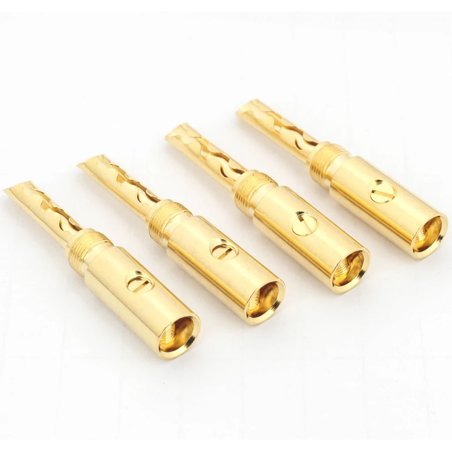 MPS Male Speaker Banana Plugs Pure Brass 24K Gold Plated Audio HIFI DIY Jack Connector Amplifier Speaker Connector 4PCS 
MPS Male Speaker Banana Plugs Pure Brass 24K Gold Plated Audio HIFI DIY Jack Connector Amplifier Speaker Connector 4PCS