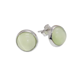 

Silver Stud Earrings 100% Guaranteed Solid 925 Sterling Silver With 10mm Opal 5pairs/lot YH1049