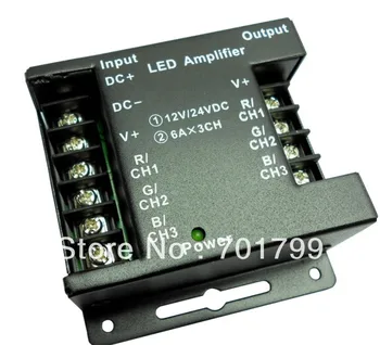LED RGB power amplifier,DC12-24V input,6A*3 channel output
LED RGB power amplifier,DC12-24V input,6A*3 channel output
