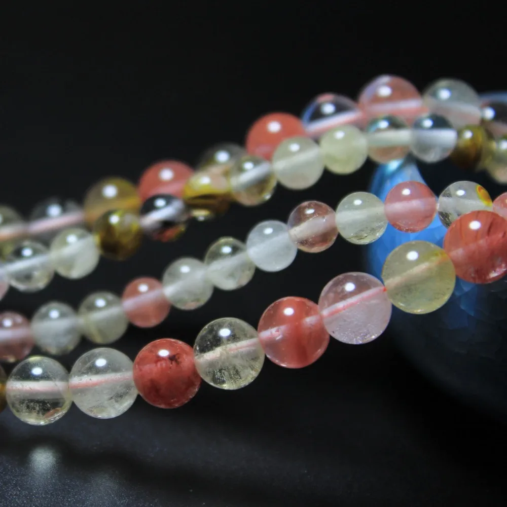 Prett Lovely Women's Wedding New Round Shape Watermelon Agate Beads Diy Bracelet Crystal Chalcedon Natural Stone For | Украшения и