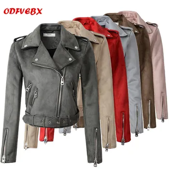 2020 Short Suede Leather Jacket Women Fashion Belt Slim Deerskin Jacket Slim Thin biker-gray pink Leather Jacket Women ODFVEBX
2020 Short Suede Leather Jacket Women Fashion Belt Slim Deerskin Jacket Slim Thin biker-gray pink Leather Jacket Women ODFVEBX
