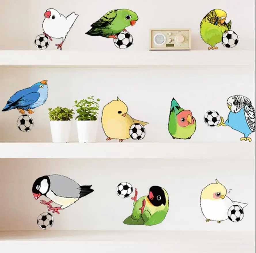 Cute Birds Playing Soccers Footballs Wall Decal Sticker for Boys Bedroom Door Home Decor
Cute Birds Playing Soccers Footballs Wall Decal Sticker for Boys Bedroom Door Home Decor
