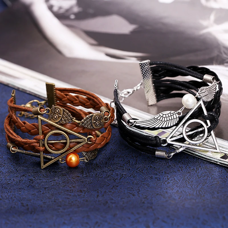 LE SKY Harry Multilayer Braided Bracelets Vintage Owl Deathly Hallows wings Infinity Bracelet Bangle For Women Men
LE SKY Harry Multilayer Braided Bracelets Vintage Owl Deathly Hallows wings Infinity Bracelet Bangle For Women Men