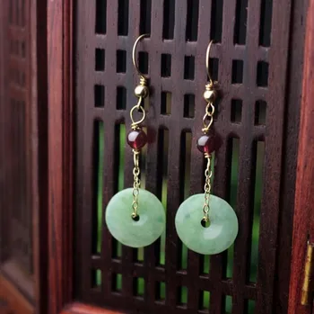Natural Jade A goods security buckle earrings original jewelry peace auspicious jade earrings long earrings wild
Natural Jade A goods security buckle earrings original jewelry peace auspicious jade earrings long earrings wild