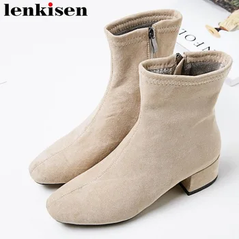 Lenkisen simple style british school med thick heels zipper new fashion plus size square toe flock fairy elegant ankle boots L31
Lenkisen simple style british school med thick heels zipper new fashion plus size square toe flock fairy elegant ankle boots L31