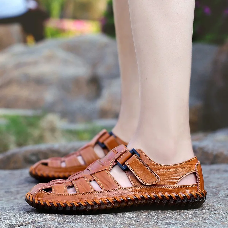 Summer Sandals Men's Leather Classic Roman Sandals Plus Big Size 47 Beach Male Footwear Rubber Slide Men Water Trekking Sandals
Summer Sandals Men's Leather Classic Roman Sandals Plus Big Size 47 Beach Male Footwear Rubber Slide Men Water Trekking Sandals