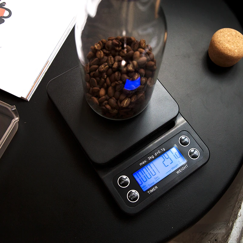 3kg/0.1g Black Coffee Timing Electronic Scale Professional Bar Weighing Multi-function Kitchen Baking 3 kg Max Precision 0.1 g
3kg/0.1g Black Coffee Timing Electronic Scale Professional Bar Weighing Multi-function Kitchen Baking 3 kg Max Precision 0.1 g
