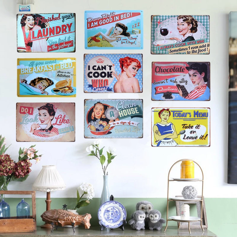 Pretty Sexy Women Metal Signs Cook Laundry Breakfast Chocolate Wall Art Painting Poster Cafe Hotel House Home Decoration YN046
Pretty Sexy Women Metal Signs Cook Laundry Breakfast Chocolate Wall Art Painting Poster Cafe Hotel House Home Decoration YN046